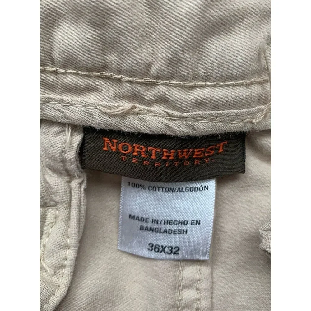 Northwest Territory Pants Mens 36x32‎ Beige Cotton Straight Chinos